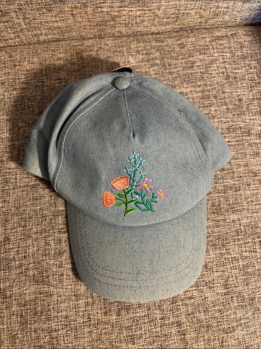 wonder nation Light Blue Floral Embroidered Kids Hat
